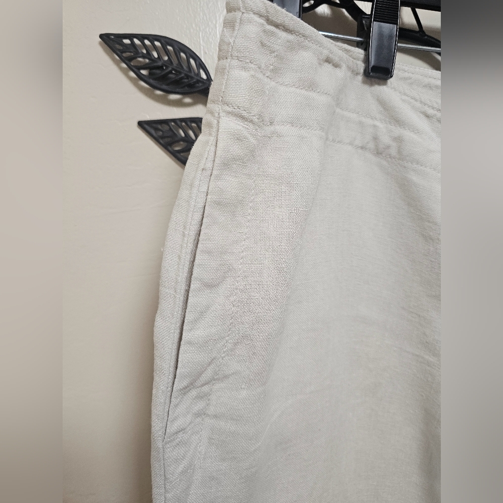Women's Pants Eileen Fisher Cream 100% Irish Linel Size L - Picture 4 of 8